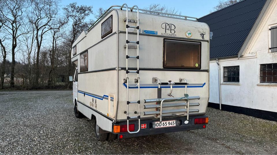 Rear view of camper